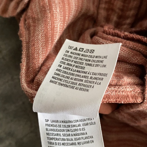 American Eagle striped paper bag waist pants w/tie - Picture 7 of 7